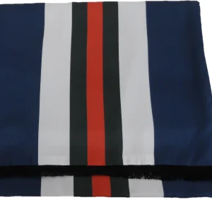 Mazeys Mens Classic Retro Mod Striped Tassled Scarf Navy