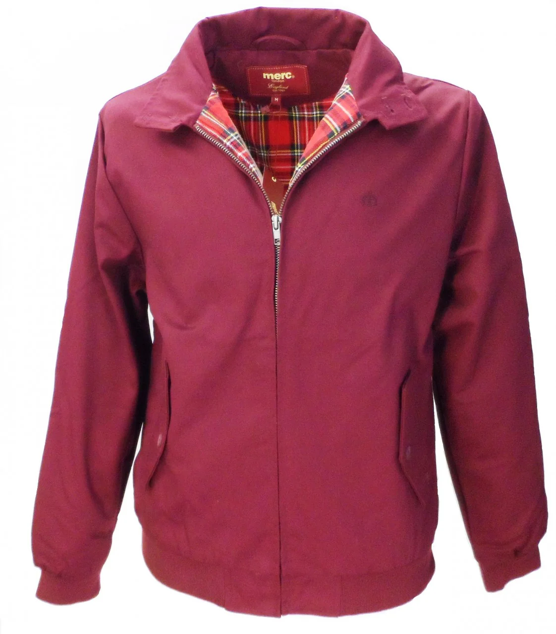 Merc Mens Burgundy Harrington Jacket