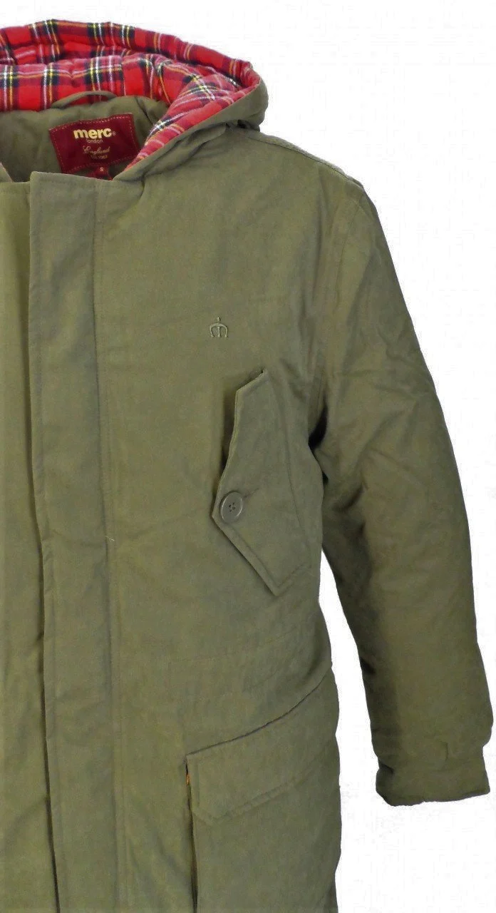 Merc Mens Khaki Green Tobias Mod Style Fishtail Vintage/Retro Parka - immagine 3