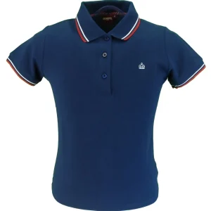 Merc Ladies Rita Navy/Red/White Cotton Polo Shirt