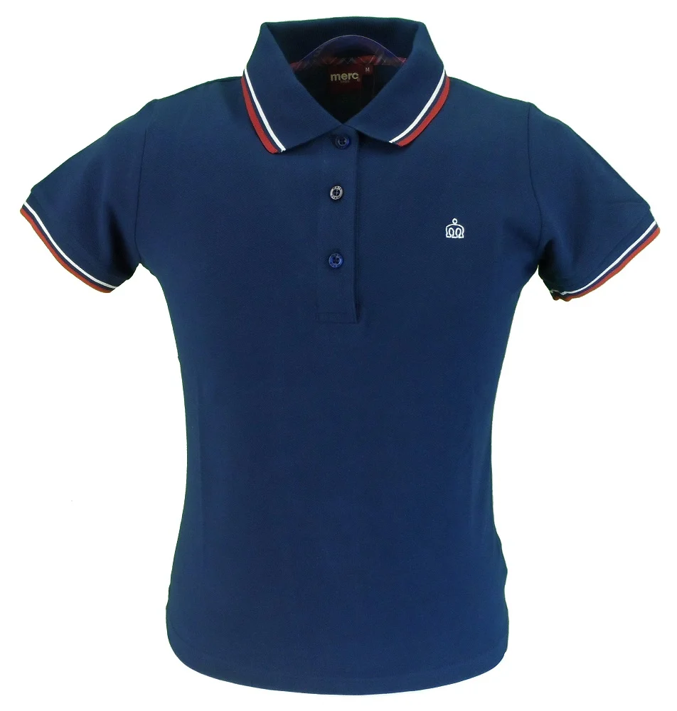 Merc Ladies Rita Navy/Red/White Cotton Polo Shirt
