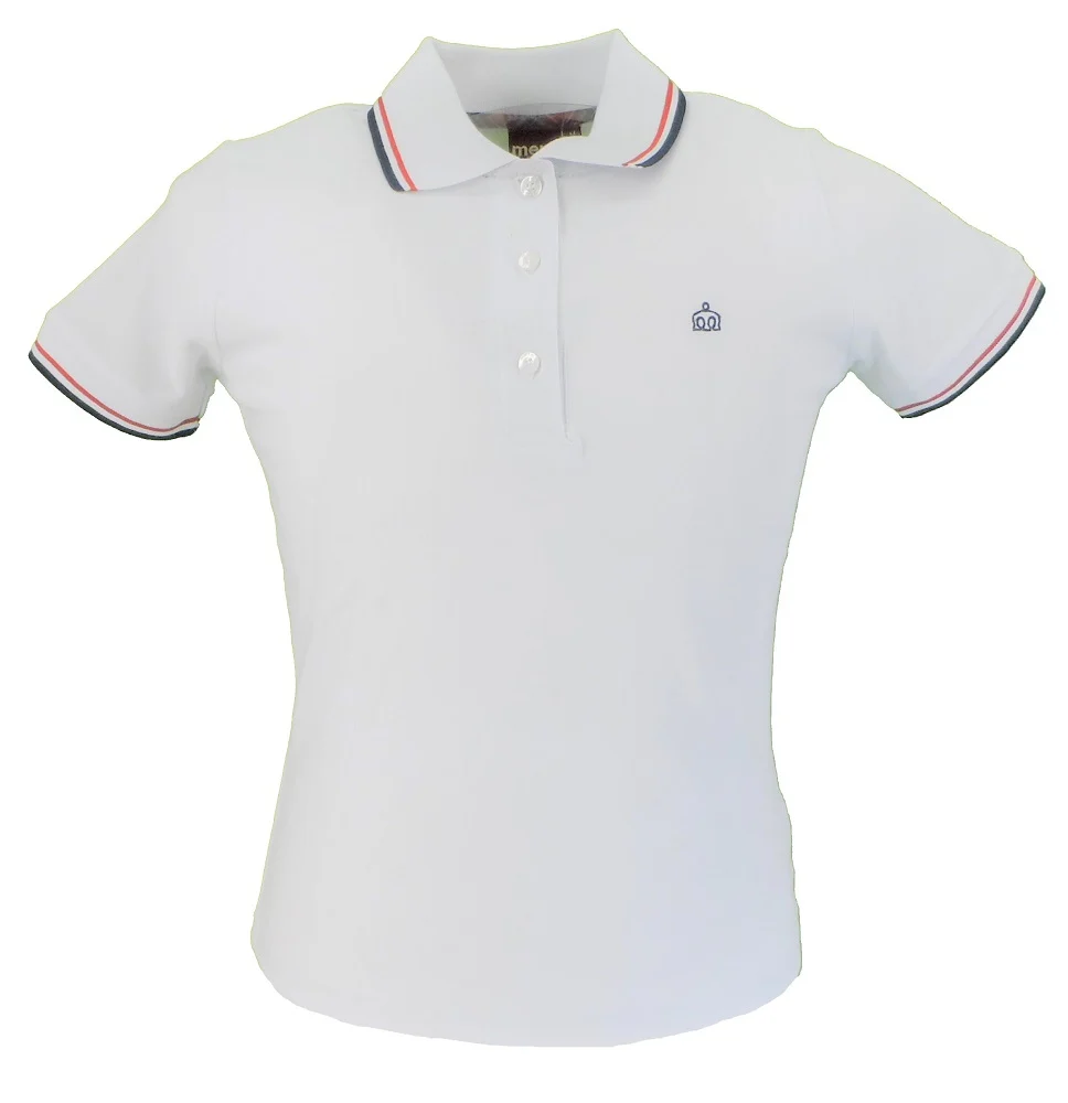 Merc Ladies Rita White Cotton Polo Shirt - immagine 2