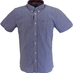 Merc Terry Royale Blue Gingham Cotton Short Sleeved Shirts