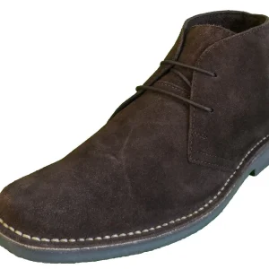 Roamers Mens Real Suede Brown Retro 2 Eyelet Sharptoe Desert boots