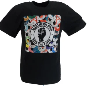 Mens Black Northern Soul Retro T Shirt