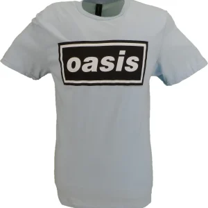 Mens Official Licensed Oasis Blue Decca Logo T Shirt