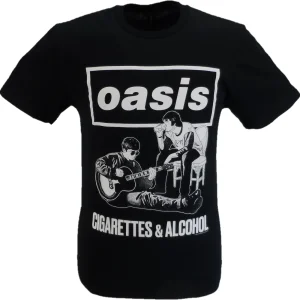 Mens Official Licensed Oasis Cigarettes & Alcohol Illustration T Shirt