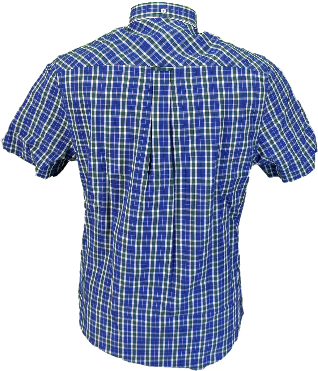 Ben Sherman Mens Blue Checked Short Sleeved Shirt - immagine 3