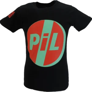 Mens Black Official PIL Public Image Limited Multi Logo T Shirt