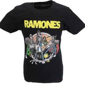 Mens Black Official Ramones Cartoon T Shirt