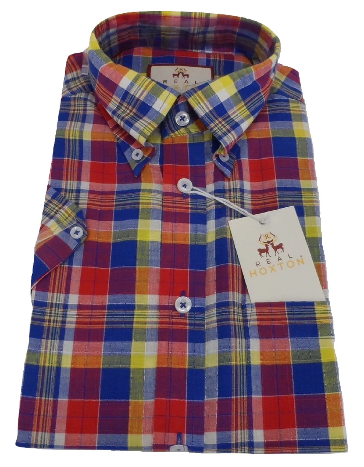 Real Hoxton Multi Checked Short Sleeved Button Down shirt - immagine 3