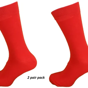 Mens 2 Pair Pack Red Retro Socks