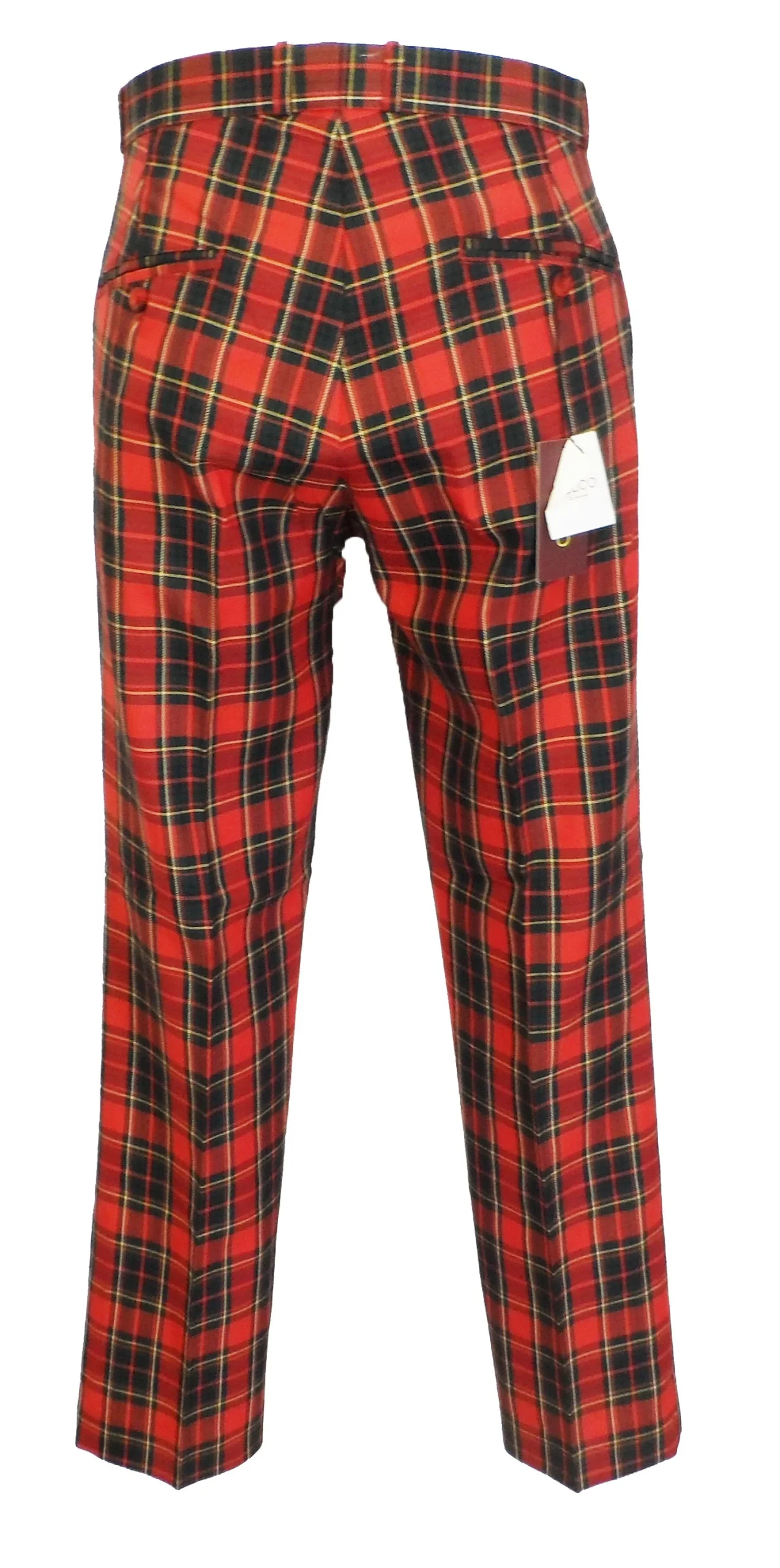 Relco Red Tartan 60S 70S Retro Mod Vintage Sta Press Trousers - immagine 4