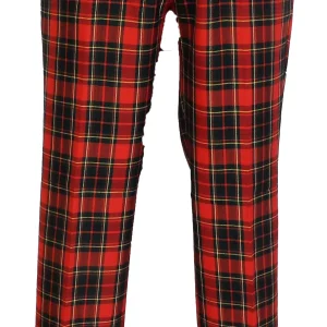 Relco Red Tartan 60S 70S Retro Mod Vintage Sta Press Trousers