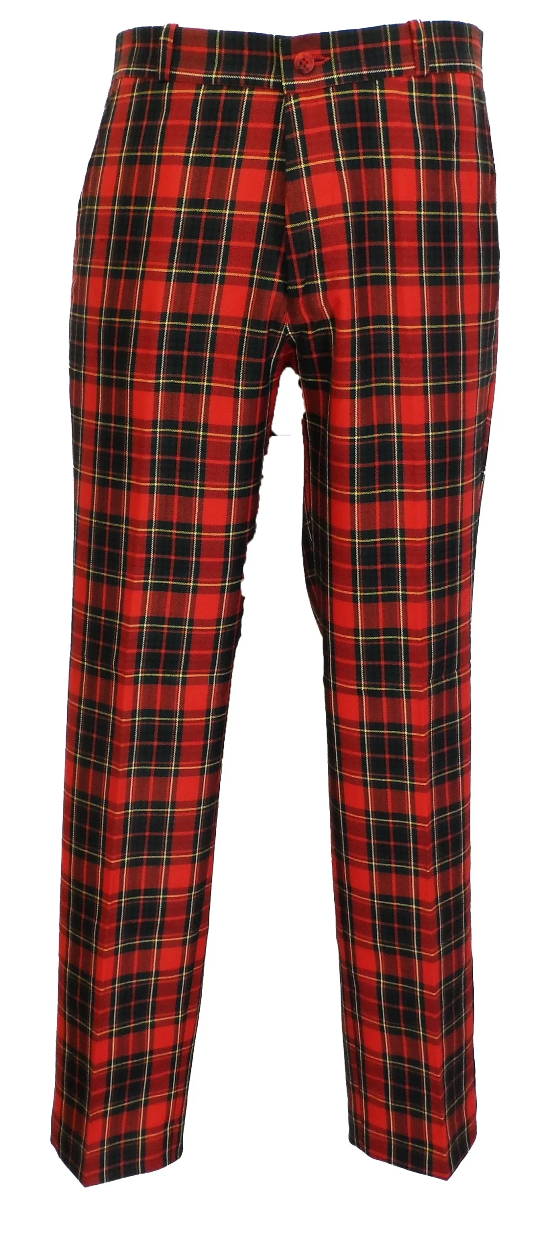 Relco Red Tartan 60S 70S Retro Mod Vintage Sta Press Trousers - immagine 2