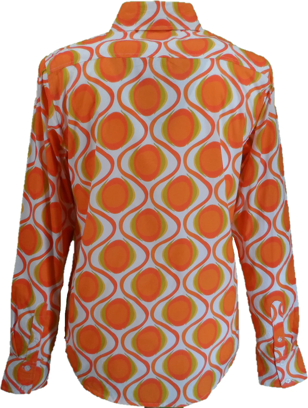 Mazeys Mens 70s Retro Mod Geometric Psychedelic Printed Cotton Shirt - immagine 3