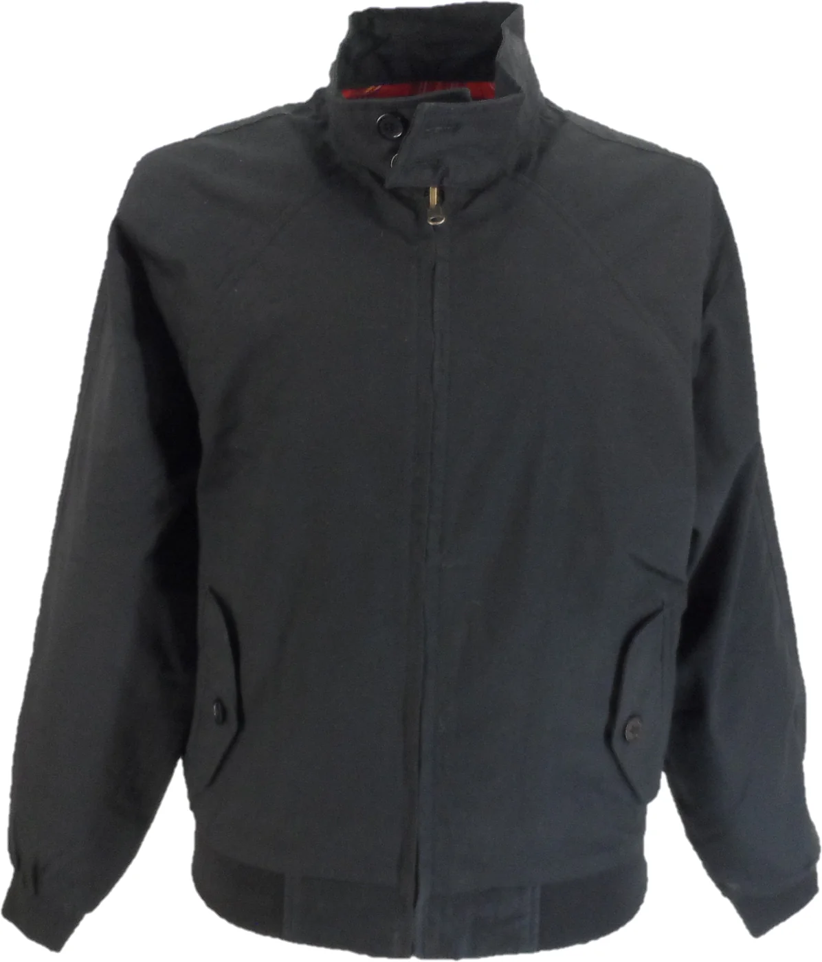 Mens Black/Tartan Reversible Vented Classic Harrington Jacket - immagine 3