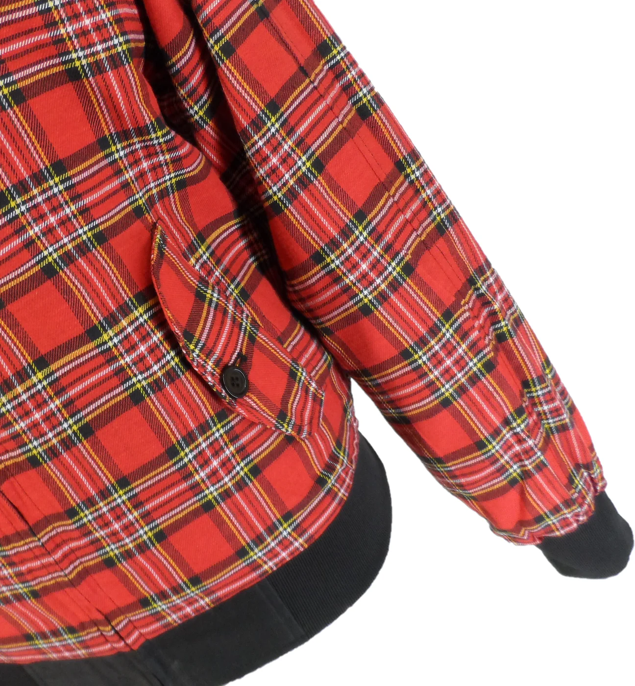 Mens Black/Tartan Reversible Vented Classic Harrington Jacket - immagine 6