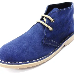 Roamers Ladies Denim Blue 2 Eyelet Round Toe Real Suede Desert Boots