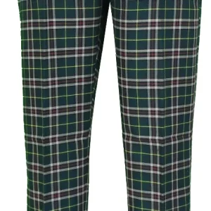 Run & Fly Mens 60s Vintage Retro Mod Checked Green Tartan Skinny Fit Trousers