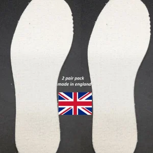 2 Pair Pack of Terry Toweling Cut to Size Shoe Insoles Sizes 3s to 12s
