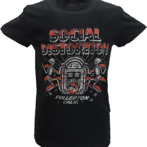 Mens Black Official Social Distortion Jukebox Skelly T Shirt