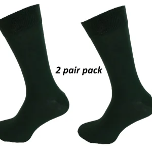 Mens 2 Pair Pack Dark Green Mod Retro Socks
