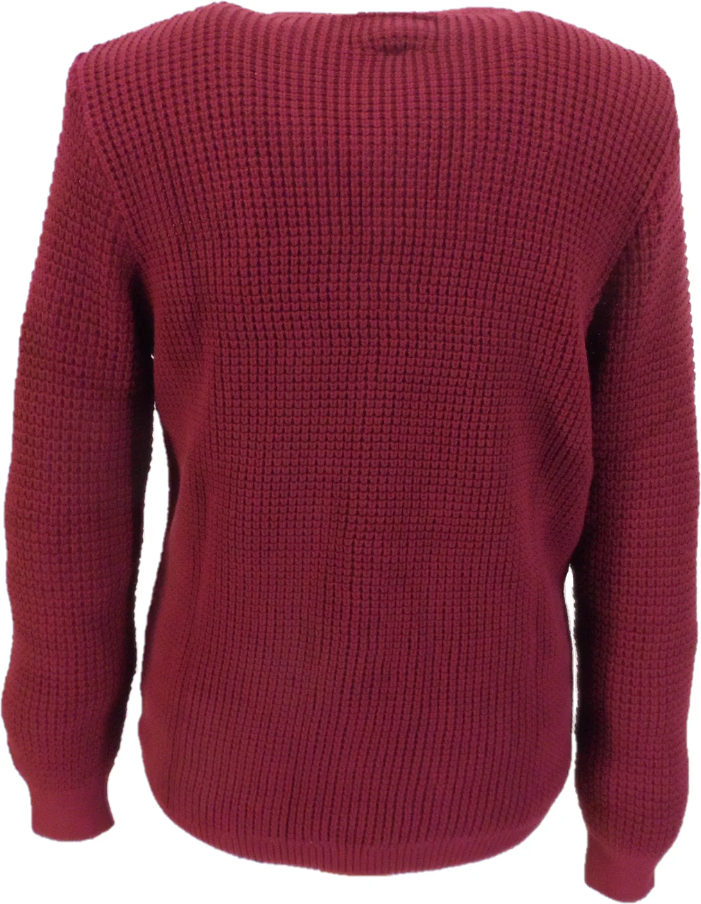 Trojan Classics Retro Waffle Knit Port Red Cardigan - immagine 3