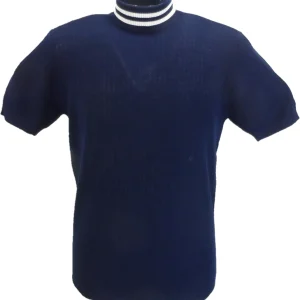 Art Gallery Mens Navy Blue Nolan Turtle Neck Pullover
