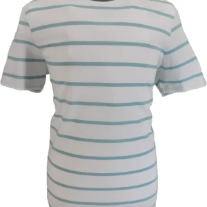 Mens White Baggy 60s 70s Retro Mod Striped T Shirt