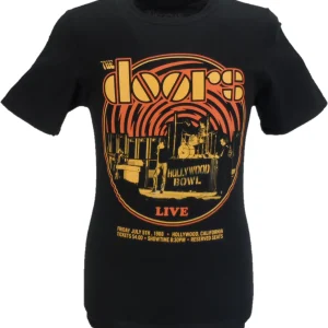 Mens Black Official The Doors Retro 68 T Shirt