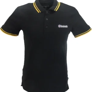 Lambretta Black & Gold Retro Target Logo 100% Cotton Polo Shirts