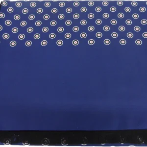 Mazeys Classic Retro Mod Mod Tassled Navy Blue Target Scarf