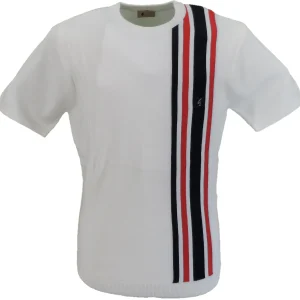 Gabicci Vintage Mens White Lewis Racing Jumper