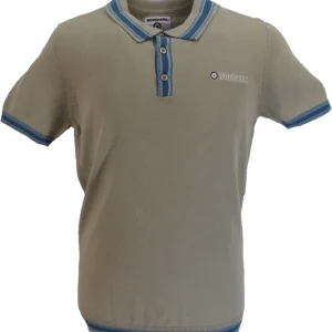 Lambretta Mens Wild Mushroom Valero Knitted Polo Shirt