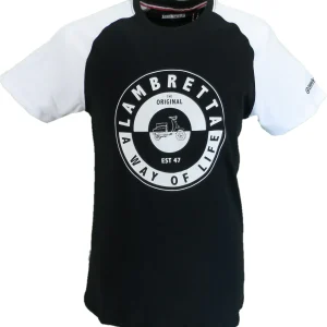Lambretta Mens Black Scooter 2 Tone T Shirt