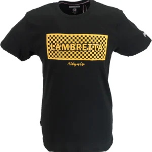 Lambretta Mens Black Checkerboard Block Retro T Shirt