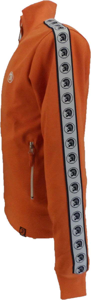 Trojan Records Mens Orange Taped Sleeve Retro Track Tops - immagine 4