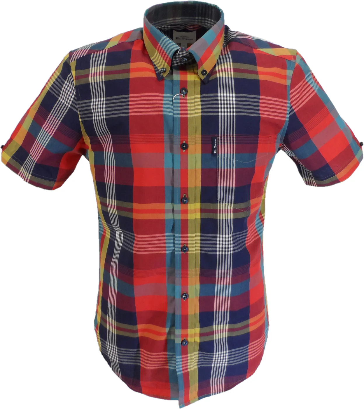 Ben Sherman Mens Scarlet Multi Check Shirts - immagine 2