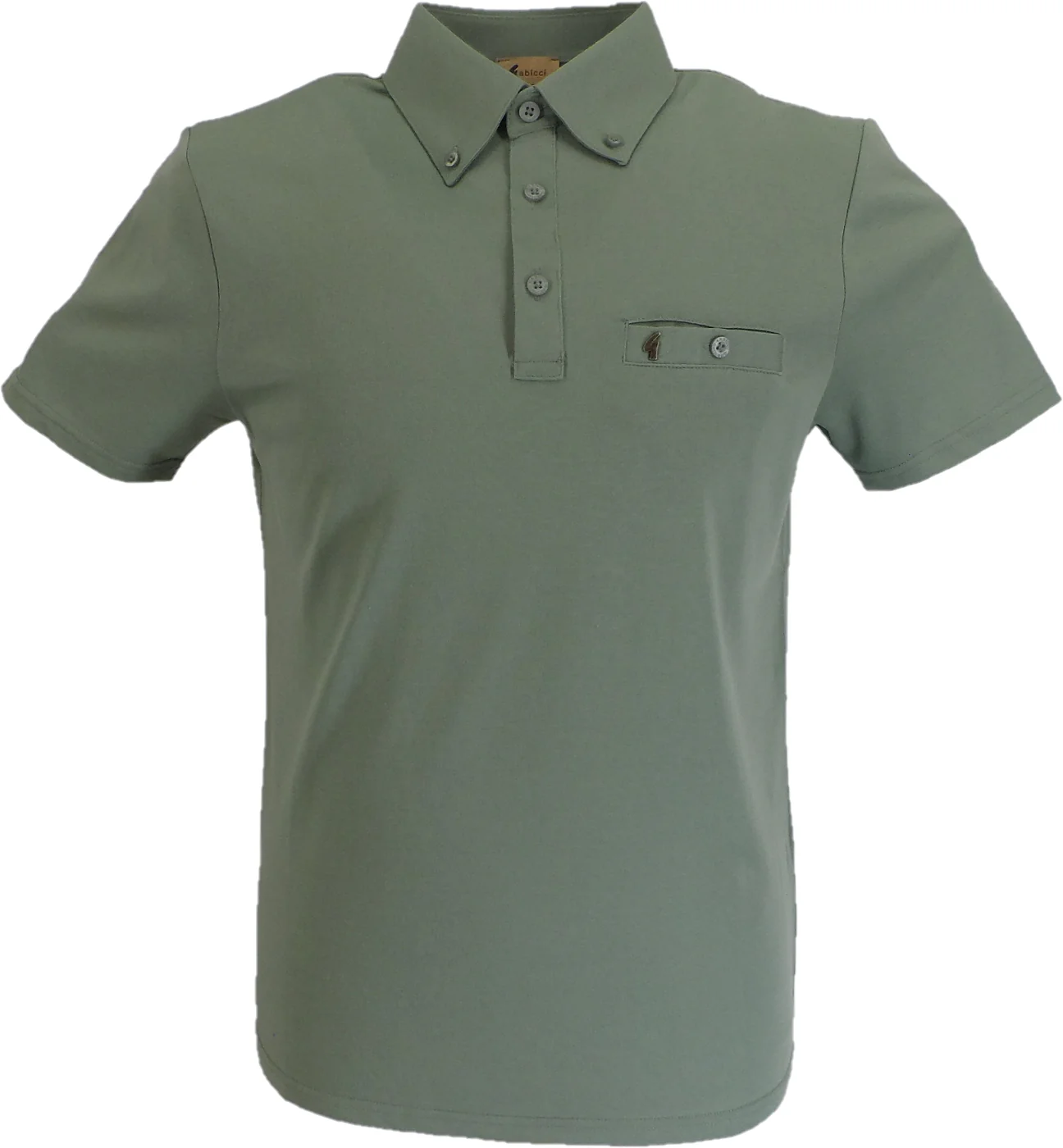 Gabicci Vintage Mens Sage Green Ladro Polo Shirt - immagine 2