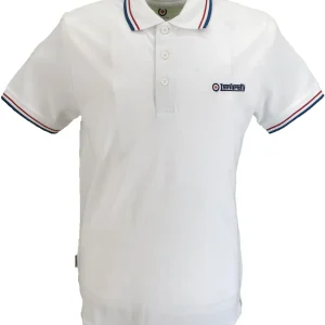 Lambretta White/Red/Blue Retro Target Logo 100% Cotton Polo Shirts