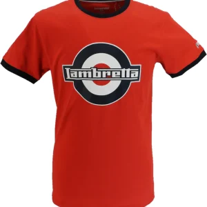 Lambretta Mens Red Target Logo Ringer T-Shirt