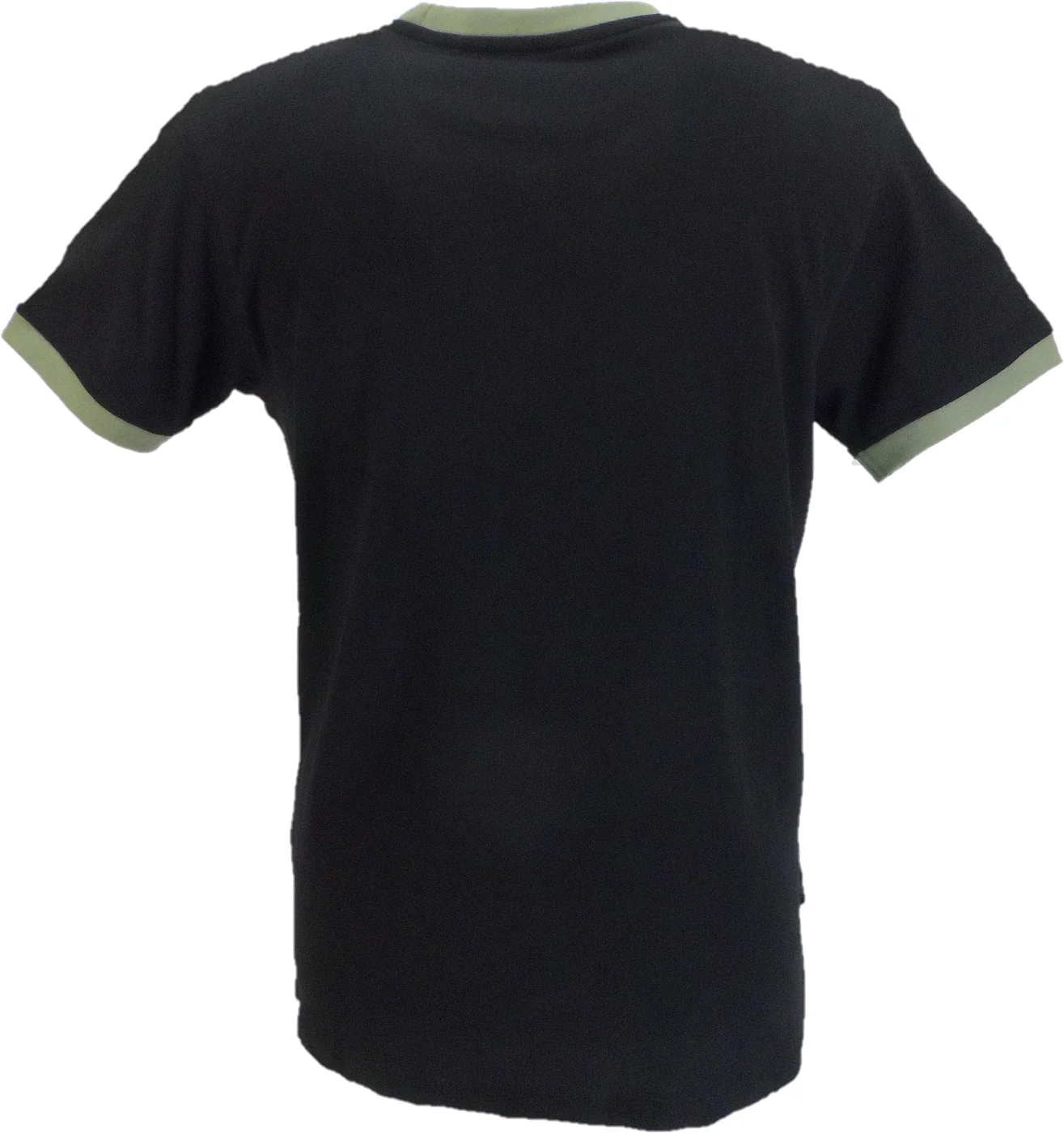 Lambretta Mens Black/Khaki Checkerboard Ringer T Shirt - immagine 3
