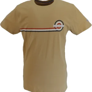 Lambretta Mens Sand Brown Target Stripe T-Shirt