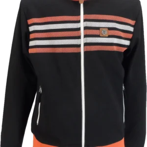 Trojan Mens Black Border Stripe Retro Track Tops