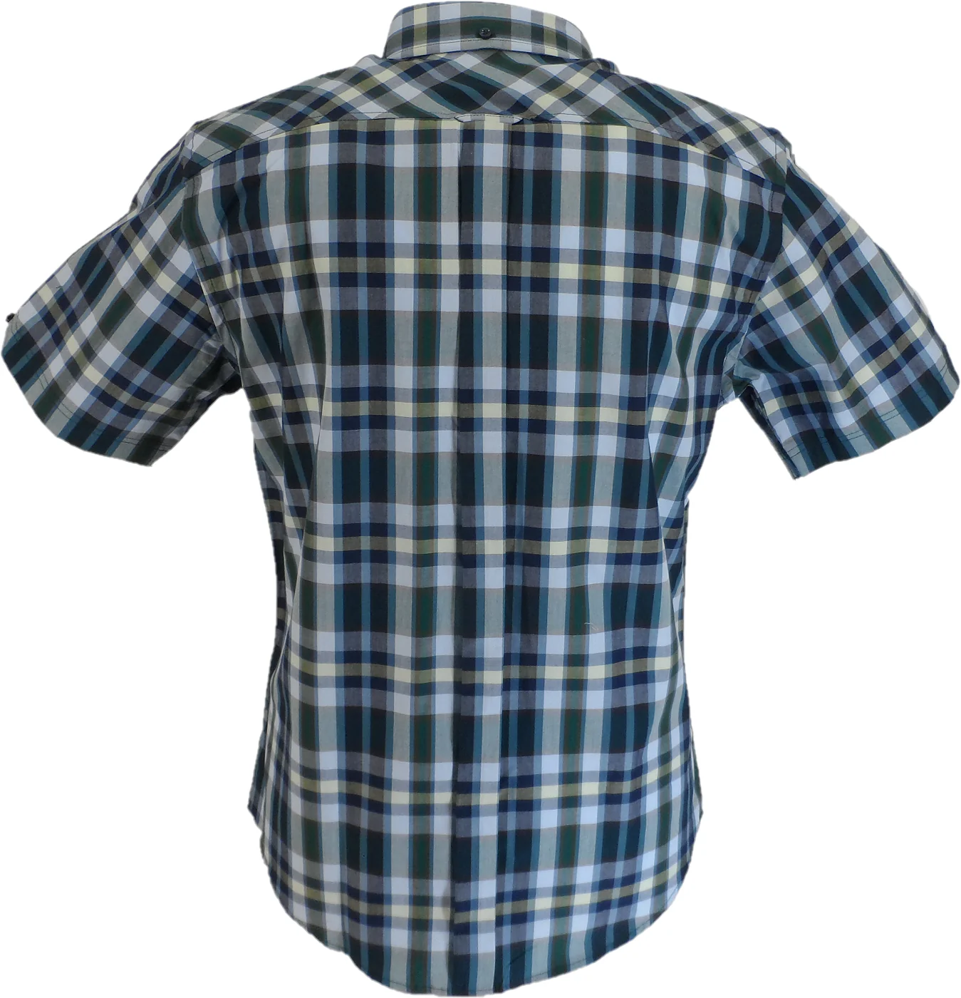 Ben Sherman Mens Dark Green Checked Short Sleeved Shirt - immagine 4