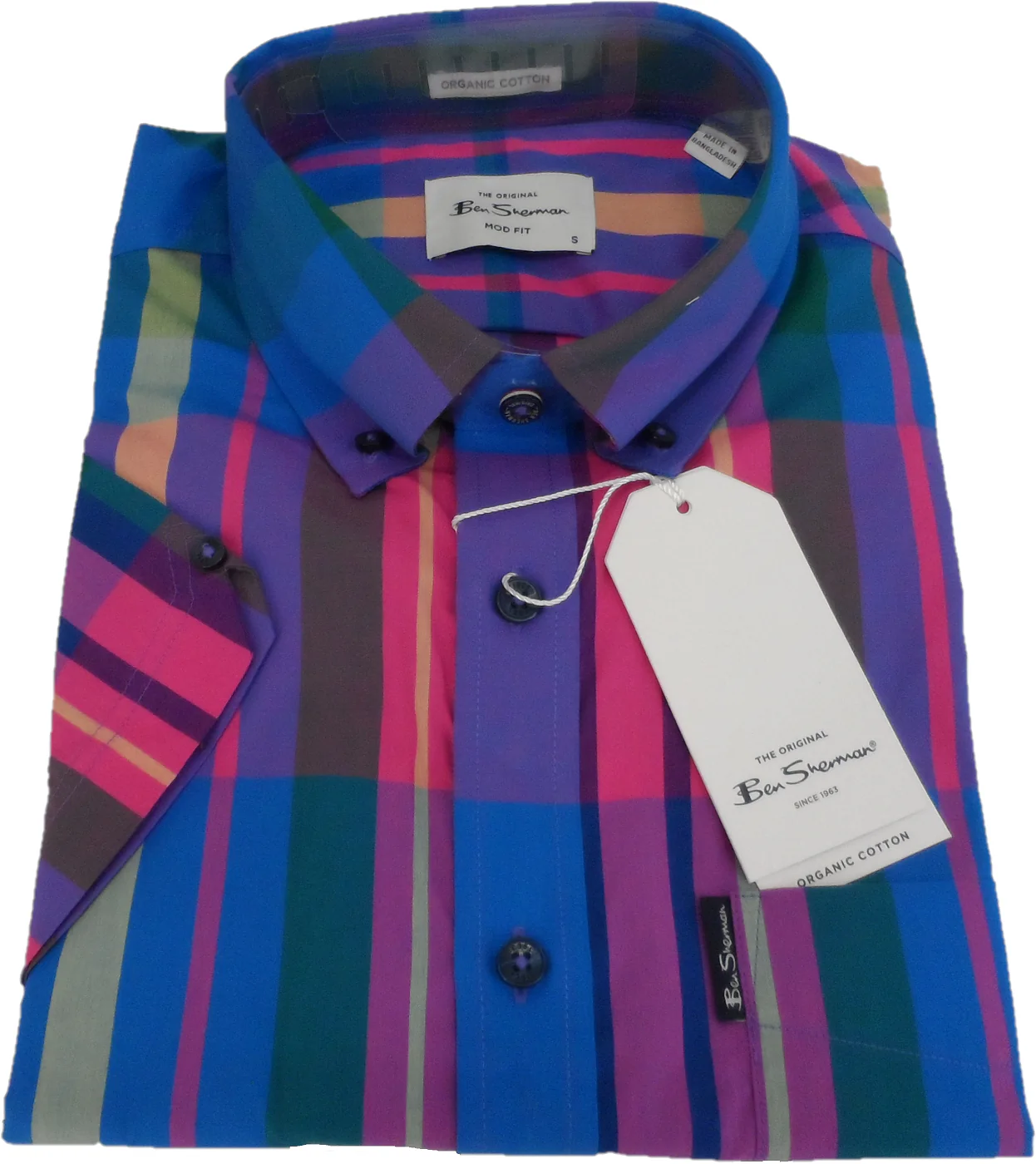 Ben Sherman Mens Kingfisher Checked Short Sleeved Shirt - immagine 4