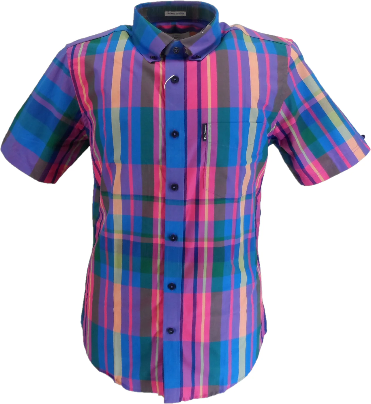 Ben Sherman Mens Kingfisher Checked Short Sleeved Shirt - immagine 2