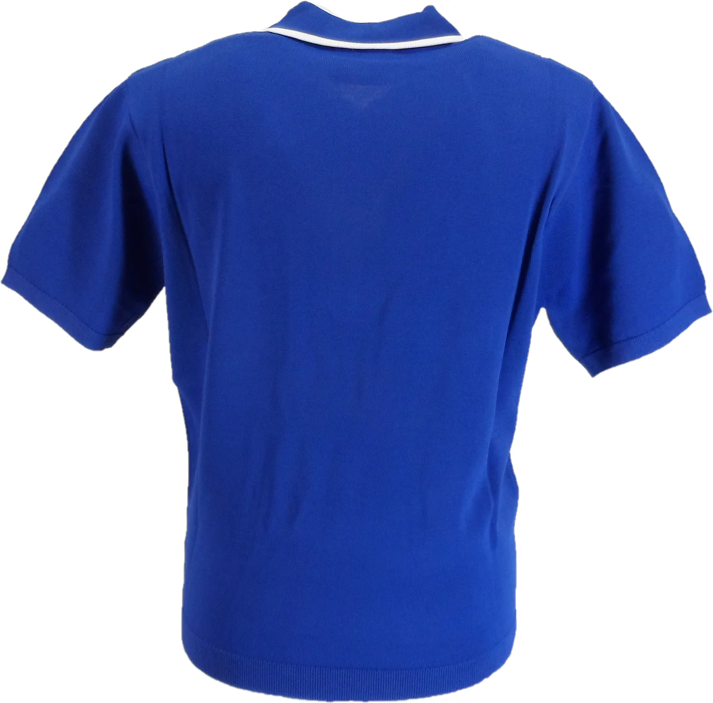 Gabicci Mens Sapphire Blue Archive Alfeo Knitted Zip Polo Shirt - immagine 3