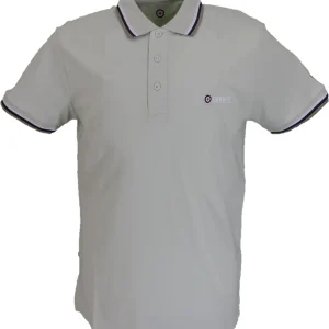 Lambretta Men`s Light Aqua Green Tipped Tipped 100% Cotton Polo Shirts